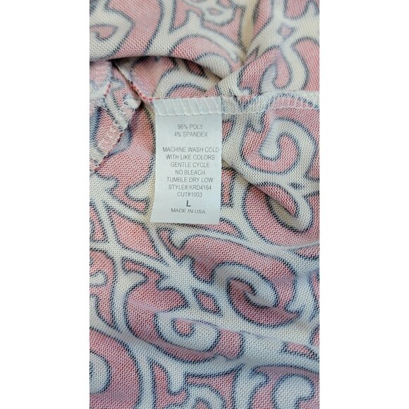 Jade By Jane Dress Short Red & White Swirl Pattern Retro Hippie Womens Large - Picture 4 of 6